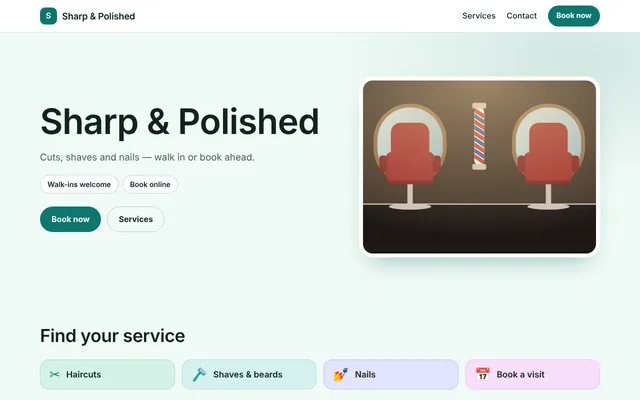 Barber & nail studio template
